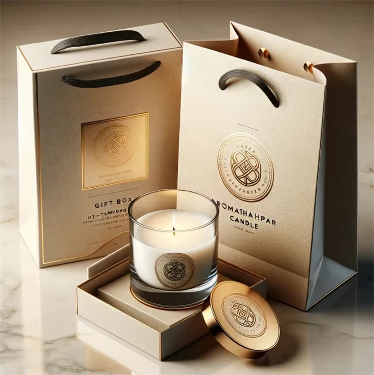Customized Logo Colourful Luxury Fancy Candle Diffuser Jars With Lid And Boxes Packaging 10oz Candle Packaging Box And Paper Bag