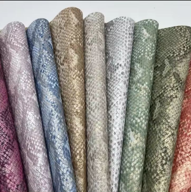 New Snake Pattern Embossed Snake Skin Pu Print Leather