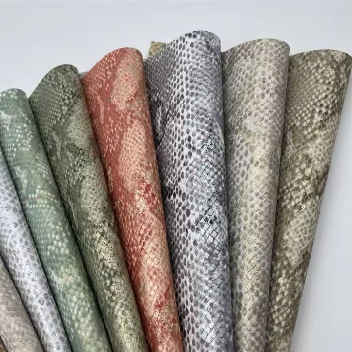 New Snake Pattern Embossed Snake Skin Pu Print Leather