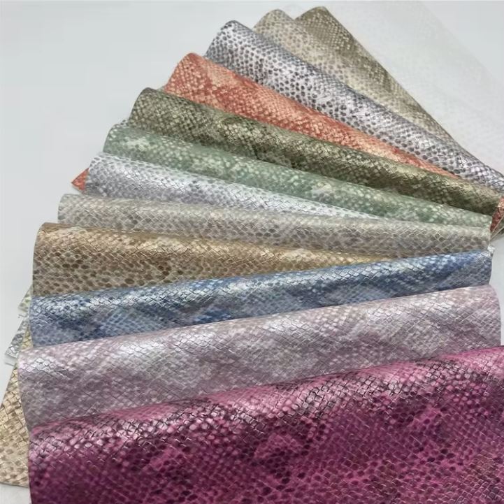 New Snake Pattern Embossed Snake Skin Pu Print Leather