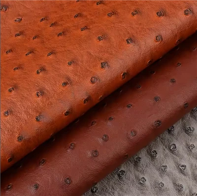 Ábhar Patrún Grán Ostrich cabhraithe Vegan PVC LEATHER Le haghaidh Tolg Bróga