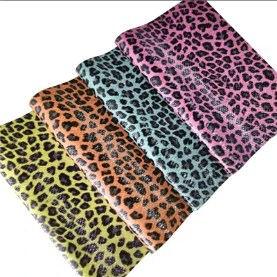 Tacaíocht Cotton Fabraic Leathar Saorga Clóbhuailte Leopard