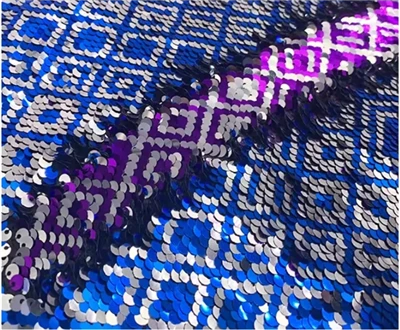 Mórdhíola Fabraic Sequin Éadaí Bróidnéireacht Málaí Fabraic Sequin Corcra Fabraic Neon Sequin